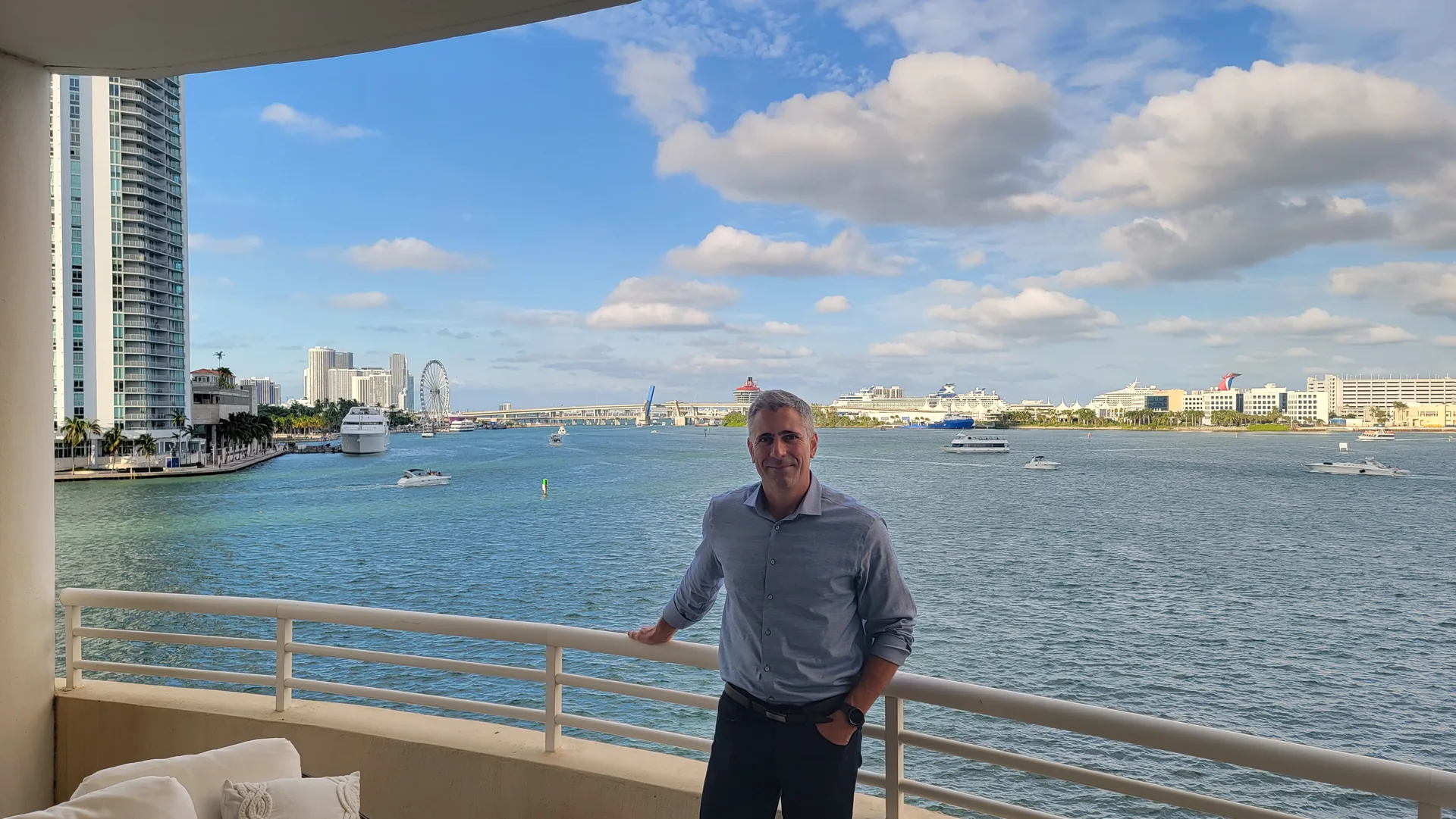 Carlos Uzcategui at a Miami waterfront property
