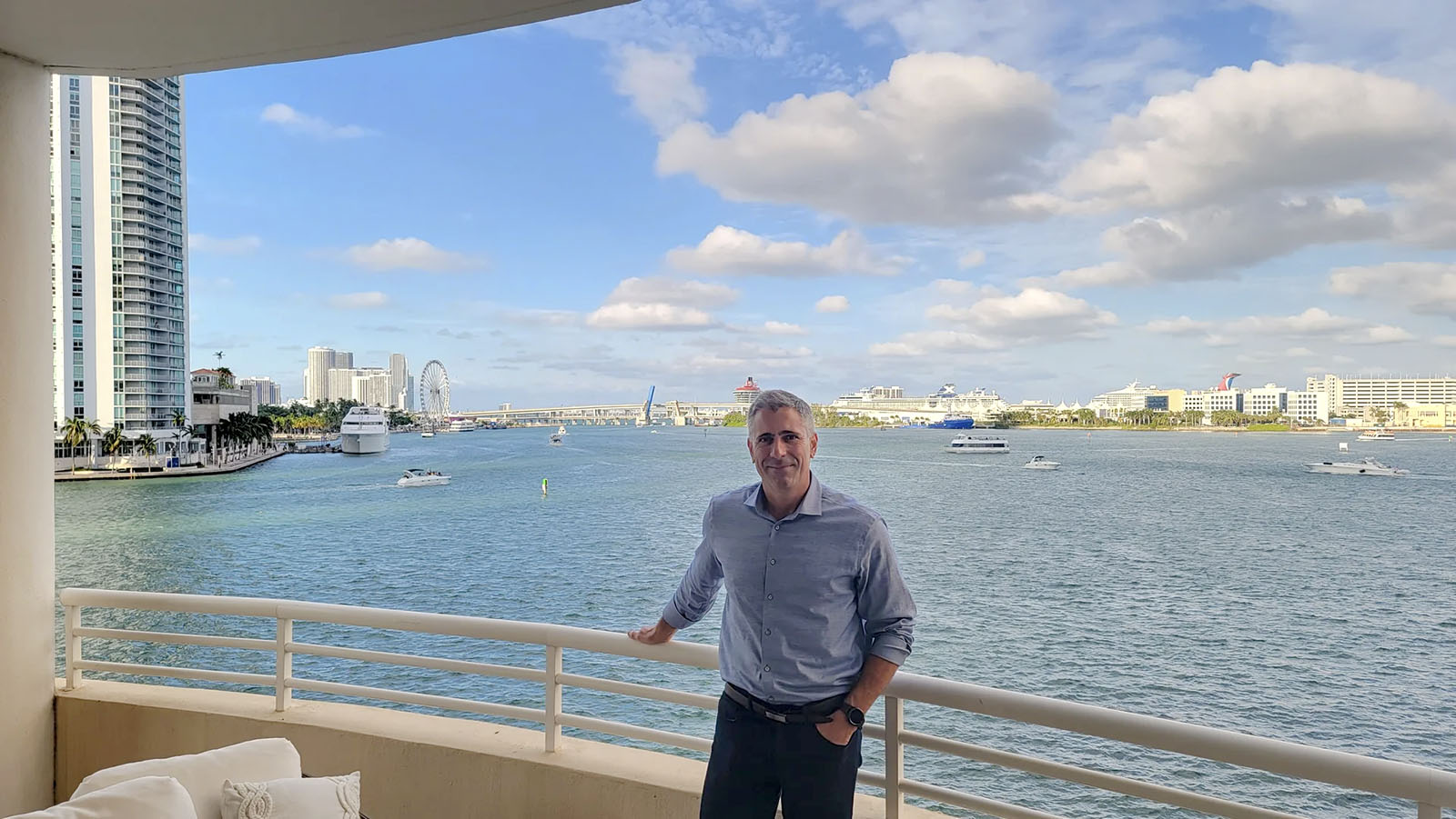 Carlos Uzcategui at the Miami waterfront